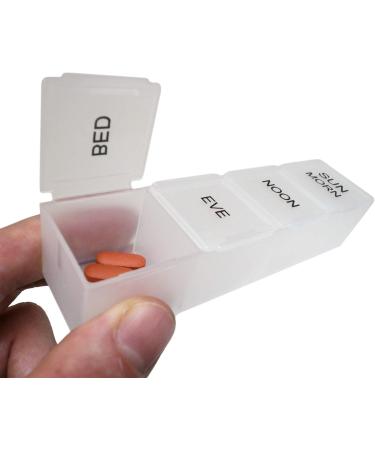 ProMed Weekly 4x Daily Pill Organizer - 7 Day Medication & Vitamin Case | Ergonomic BPA-Free Removable Compartments - Buy Online on GoSupps.com