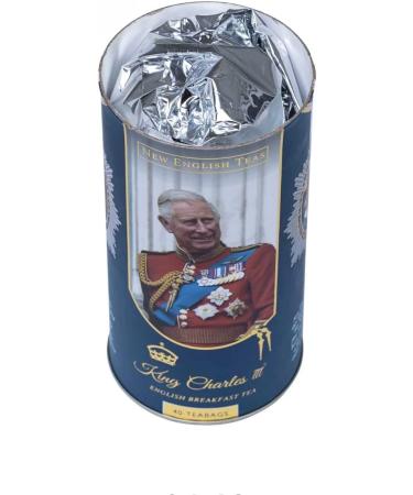 New English Teas King Charles Tea Drum with 40 English Breakfast Teabags - Buy Online on GoSupps.com