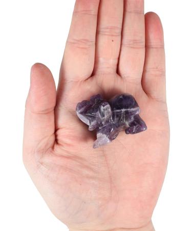 Mookaitedecor Set of 5 Natural Healing Crystal Elephant Ornaments - Good Luck Elephant Statues for Home D cor - 1.5 Inches - Purple, Blue, Brown, Green, Red - Buy Online on GoSupps.com