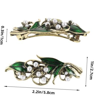 FRCOLOR Spring Hair Accessories womens barrettes for green jewels for women green rhinestone clips crystal green rhinestone barrettes women barrettes pearl Metal Hair Clips - Buy Online on GoSupps.com
