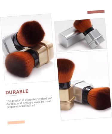 Ipetboom Nail Dust Brush Nail Powder Brush Blush Brush Retractable Puff Makeup Brush Nail Dust Remover Brush Nail Brush Abs Electroplating Brush Handle Multipurpose Travel 8.2x3.3cm Silver - Buy Online on GoSupps.com