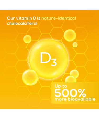 Vitamin D3 Gummies 4000 IU for Adults - Immune System & Bone Health Support - 60 Vegan Chewable Gummies - Buy Online on GoSupps.com