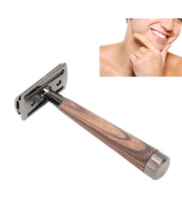 Double Edge Razor - Wood Grain Manual Safety Razor for Travel & Home Use | Premium Shaving Experience - Buy Online on GoSupps.com