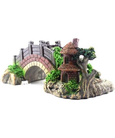 HPiano Aquarium Decoration Cave: Eco-Friendly Polyresin Bridge & Tree Trunk Ornament for Shrimp & Small Fish - Buy Online on GoSupps.com