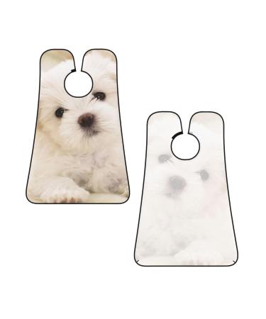 Cute Maltese Puppy Beard Bib Hair Catcher - Men's Shaving Apron Gift for Father's Day Anniversaries Valentine's & Christmas - Buy Online on GoSupps.com