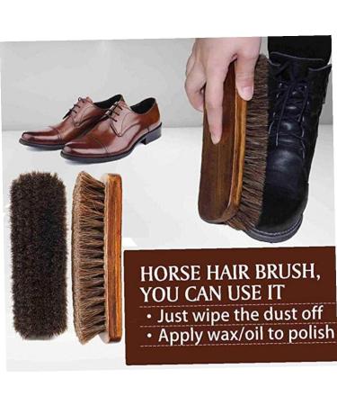 1pc Leather & Textile Cleaning Brush Natural Horsehair Shoe Shine Brush for Leather Shoe Boots 8inch Brush Onecolor - Buy Online on GoSupps.com