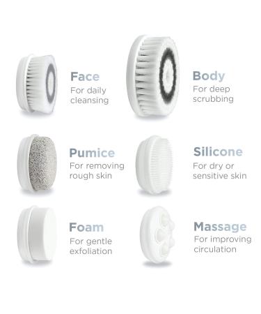 Fancii 7-in-1 Waterproof Facial & Body Cleansing Brush Kit - Exfoliate & Refresh with 6 Brush Heads - Buy Online on GoSupps.com
