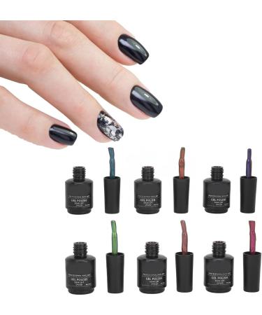 Holographic Nail Art Polish Holographic Nail Gel 6 Colors Double Gloss Effect Liquid Texture for Nail Salon - Buy Online on GoSupps.com