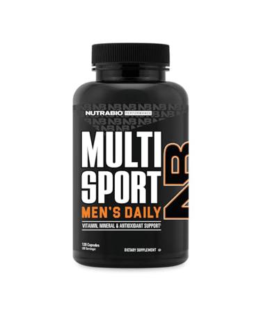 NutraBio Multisport for Men - Mens MultiVitamin - 33 Vitamins Minerals Micronutrients - Rich in Antioxidants - Supports Peak Athletic Performance Energy Metabolism (120 Vegetable Capsules)