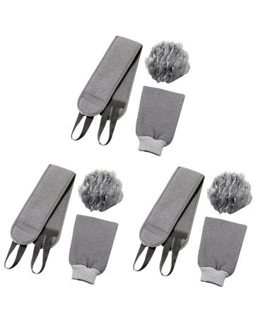 Balacoo 3 Sets Men's Bath Set Exfoliating Sponge Pad Spa Accessories Back Shower Towel Bathing Glove Scrubber Towel Healthy Gloves for Men Shower Cleaning Towel Man Rayon Strip Bath Ball