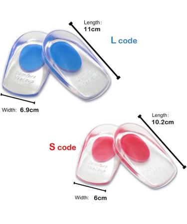 Gel Heel Cups - 2 Pairs | Foot Heel Support Pads Cushions | Orthotic Inserts for Bone Spurs Pain Relief | Shock Absorbing Insoles for Plantar Fasciitis - Large - Buy Online on GoSupps.com