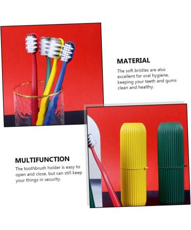 Gleavi Travel Toothbrush with 8 Sleeve Containers - Perfect for Sensitive Gums & Camping | Portable Bristle Toothbrush & Cover Box - Buy Online on GoSupps.com