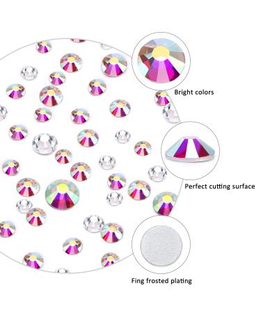 5136Pcs Clear Crystal Rhinestones Set for Nail Art & Tumblers | Glass Glitter Round with Picking Pen & Tweezer | SS4-SS16 | White + White AB - Buy Online on GoSupps.com