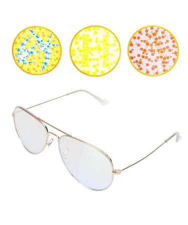 Red Green Color Blind Glasses - Lightweight Golden Frame for Color Weakness Correction | Durable for Men & Women | Indoor & Outdoor Use - Buy Online on GoSupps.com