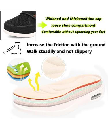 LGZY Diabetic Shoes Wide Extra Wide Fitting Adjustable Sneakers Blue - Women's & Men's Sizes - Ideal for Elderly, Swollen Feet, Plantar Fasciitis - Breathable & Comfortable - Buy Online on GoSupps.com