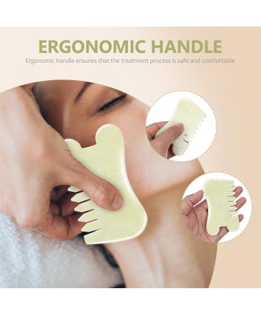 SUPVOX 1pc Gua Sha Facial Massage Tool - Jade Scraping Plate for Face & Scalp - Chinese Massage Comb - 9.0x5.5cm - Buy Online on GoSupps.com