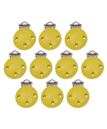 Lckiioy 10Pcs Baby Pacifier Clip Set - Yellow Pacifier Chain Clips & Nipple Holders for Newborns | International Shipping Available - Buy Online on GoSupps.com