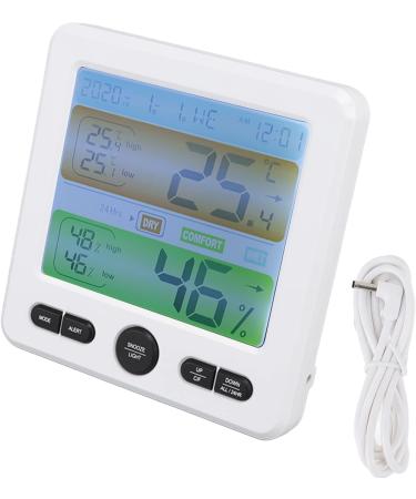 Indoor Thermometer with Accurate Humidity Measurement - Perfect for Bedroom - White Color - Buy Online on GoSupps.com