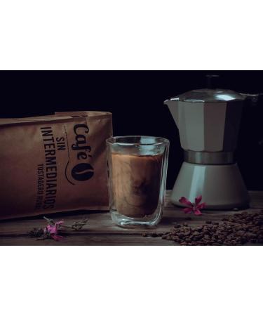 CAFE SIN INTERMEDIARIOS - Blend coffee from India and Brazil - Rosa for Espresso Machine 1Kg - Roasted weekly - Ground on dispatch - Strong flavor intensity - Ideal for black coffee - Buy Online on GoSupps.com