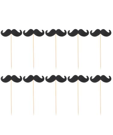 Hoement 40pcs mustache cupcake toppers fake mustache gender reveal cupcake toppers mustache party decorations cake decor de bautizo para ni o baby paper cup
