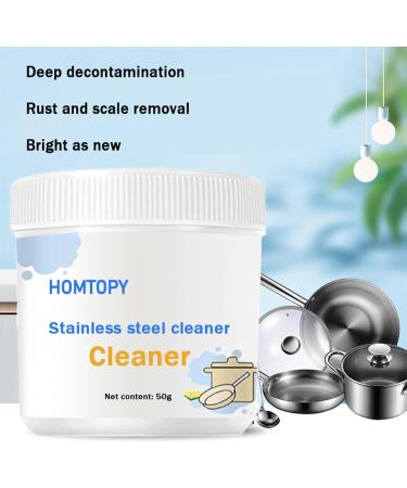 Stainless Steel Pot Cleaner | Rust Pot Scale Stove Dirt Remover Pot Cleaning Powder Rust Pan Cleaner Pot Scale Remover for Kitchen Cooktop Faucet Utoya 100g - Buy Online on GoSupps.com