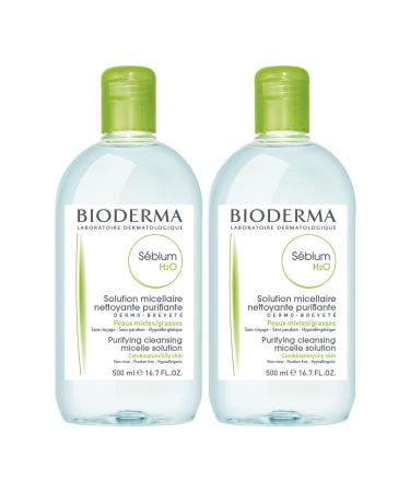 Bioderma - S bium H2O - Micellar Water - Cleansing and Make-Up Removing - for Combination to Oily Skin 500 millilitre (Duo)