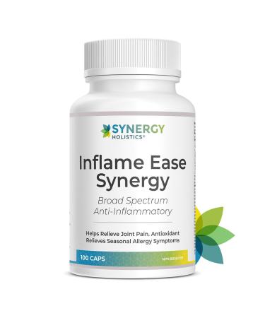 Synergy Holistics | Inflame Ease Synergy - Joint Pain & Seasonal Allergy Relief - NRF2 Supplement - Curcumin C3 Complex Quercetin Trans-Resveratrol Nettle Rosemary - 9 Synergistic Anti-Inflammatory Ingredients -100 Veg Caps