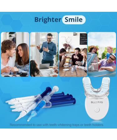 Bledras Teeth Whitening Kit Refill - 10 PCs Professional Tooth Bleaching Gel with LED Light & Soothing Gel - Safe & Effective Whitening - Buy Online on GoSupps.com