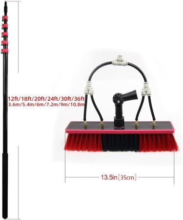 Photovoltaic Panel Cleaning Brush Window Cleaning Pole Water Fed Brush Extension Pole Roof Glass Cleaning Brush Commercial Cleaning Tools (Color : 12ft) - Buy Online on GoSupps.com