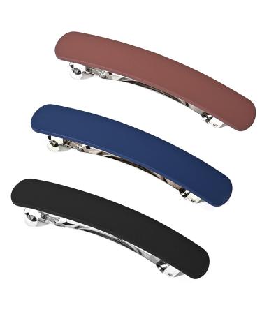 3 Pieces Hair Clips Women Medium French Hair Clip Vintage Automatic Hair Clips For Thin Fine Hair 3 Multi Colors A