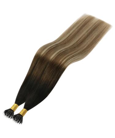 Youngsee 40cm Balayage Nano Ring Hair Extensions - Real Hair Brown & Blonde Shades (#2/6/24) | Premium Quality Nano Beads - Buy Online on GoSupps.com