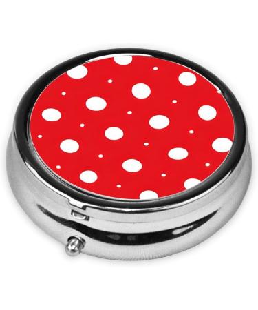 Red & White Polka Dot Mini Pill Box | 3 Compartment Travel Organizer | Portable Medicine Case for Home & Office - Buy Online on GoSupps.com