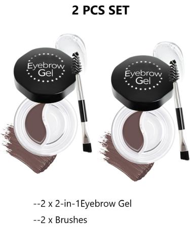CARL 2 Pieces 2in1 Eyebrow Dye Set Eyebrow Gel Tinted & Fixing Gel Transpant Eye Brown Wax Eyebrow Gel Fixing Gel Eyebrow Gel Ink with Double Head Brush Quick Drying Light Brown 05Light Brown x 2 - Buy Online on GoSupps.com