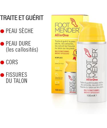 Footmender All in One | Treats and Heals Dry Feet Hard Skin (Calluses) Cracked Corns and Heels (Heel Cracks) | Significant Effect After First Treatment | 100ml - Buy Online on GoSupps.com