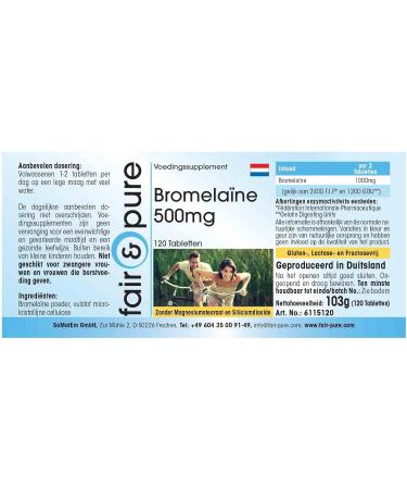 Fair & Pure - Bromelain 500mg - high dosage - pineapple enzyme - vegan - 120 tablets - Buy Online on GoSupps.com