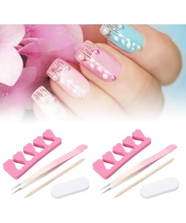 2 Set Nail Tweezers Nail Art Tweezers Straight Tip Nail Tweezers Rhinestone Pickers Manicure Nail Art Tool Set with Finger Separator Sponge Sanding Bar for - Buy Online on GoSupps.com