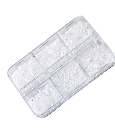 FEIlei Mix Size White Nail Art Tip Half Pearls 3D Nail Beads Rhinestones Decoration DIY Tool Beauty Manicure Supplies