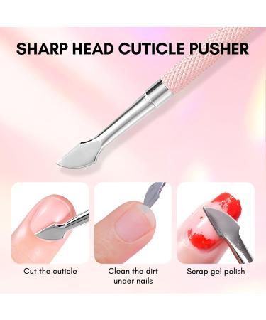 Buy Makartt Pink Cuticle Pusher - Professional Dual-Ended Stainless Steel Nail Cleaner for Manicure & Pedicure Care - International Shipping Available - Buy Online on GoSupps.com