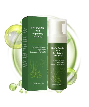 Body Hair Removal Cream For Men | 60ml Natural Hair Removal Lotion - Natural Removal for Men Cheek Armpit Arm Leg Thigh Face Zone Bikini Dad Boyfriend