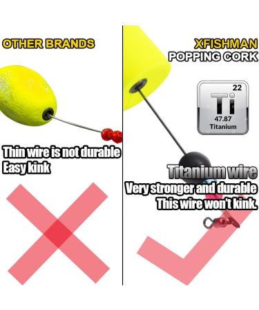 Fishing Popping Corks for Saltwater - Red Fish Popper for Carolina Rig - Large Floats - Yellow (2 Pack) - Buy Online on GoSupps.com