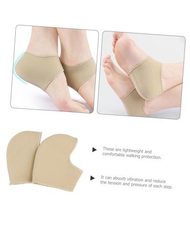 Beaupretty Heel Cups for Women - Ankle Covers & Sole Protectors | Comfortable Heel Pads & Protective Covers | Plantar Socks - 10.8x10.2cm Khaki - Buy Online on GoSupps.com