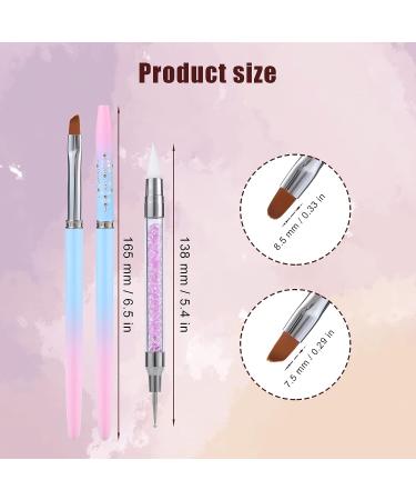 3pcs Nail Art Clean Up Brushes set for Nails Painting - Round & Angled Head Pen Silicone Nail Art Acrylic Pen Brushes Dotting Pen Nail Painting Tools, perfect for Nail Art Design and Polish Mistake Cleaning - Buy Online on GoSupps.com