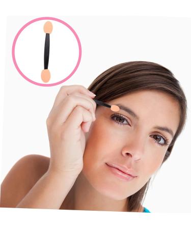 AUTSUPPL 100pcs Double Ended Eyeshadow Brush Double-sides Eye Brush Eye Makeup Applicator Cosmetic Tool Latex Sponge Eyeshadow Makeup Tool Sponge Brush Sponge Eyeshadow Stick 6.5x1.3cm Black - Buy Online on GoSupps.com