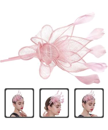 FRCOLOR Cocktail Party Hat Hair Barrettes for Women Fascinator Party Headpiece Tea Party Hat Fascinators for Women Hair Ties for Women Womens Fascinators Women's Abs Hat Clip Charming Pink 22X18X5CM Pink - Buy Online on GoSupps.com