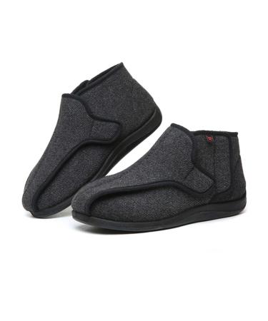 Yytcsjz Warm Swollen Feet Diabetic Edema Shoes with Adjustable Closures for Elderly Swollen Feet Edema Plantar Fasciitis Bunions Arthritis (Color : Black Size : 10) 10 Black