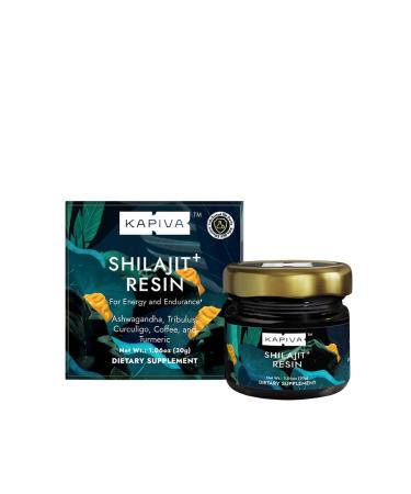 Kapiva Organic Himalayan Shilajit Resin Plus-500mg | Ultra Pure, Golden Grade, 80+ Trace Mineral, Fulvic Acid, Lab Tested | Ashwagandha & Turmeric for Extra Energy | Focus & Immunity | For Men & Women Plus Resin 30g