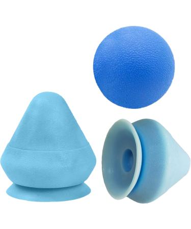 Eruceky Two-Part Trigger Point Presser Massager Set - Fascia Ball with Suction Cup for Muscle Pain Relief in Back Neck Arms & Shoulders - Blue - Buy Online on GoSupps.com