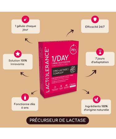 LACTOLERANCE 1/DAY I Lactase Precursor I Protection 24/7-1 Single Capsule Daily | Improves Lactose Digestion | Any Level of Intolerance | 1 Month Microbiotic Treatment - Buy Online on GoSupps.com