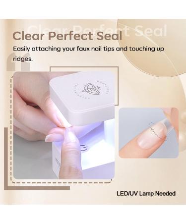 Modelones 4 in 1 Nail Glue Set | Brush On Gel | Rhinestone False Nails Base Gel | Nail Art Kit for Acrylic Nails | UV Lamp Needed | 15ml - 2PCS - Buy Online on GoSupps.com