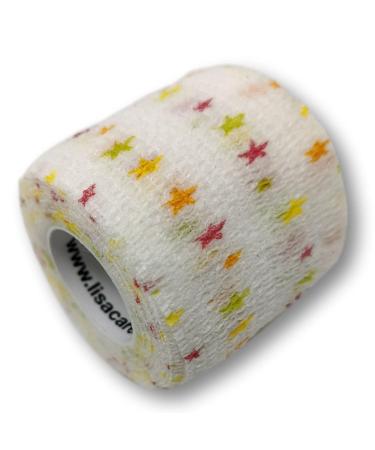 Lisacare adhesive bandage self -adhesive - 4 rolls 5cm wide - self -adhering elastic for children - huge color and motif selection - bandages for comforting (stars) stars set of 4